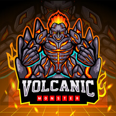 Volcanic mutant monster mascot. esport logo design