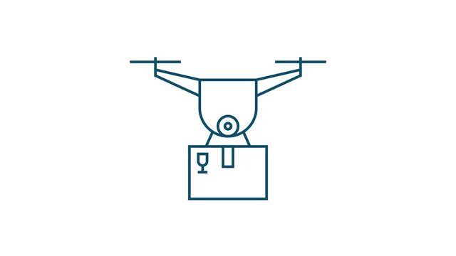 Free delivery. Badge with truck. Price tag. Motion graphics.