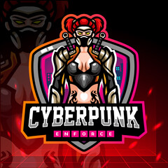 Plakat Cyber punk mascot. esport logo design