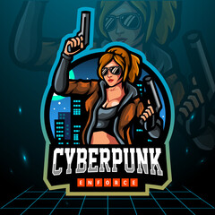 Cyberpunk mascot. esport logo design © REYYARTS