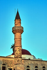 Turkish mosque with minaret in Kos