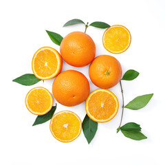 Fototapeta na wymiar fresh various orange slices isolated on white