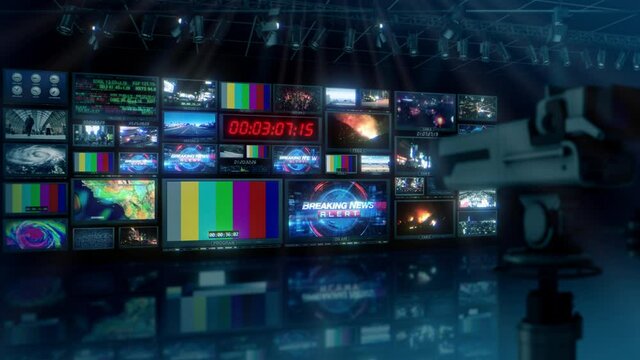 TV Broadcast News Virtual Studio Set - Background Loop 4K