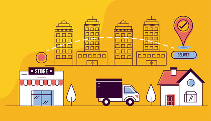 Fototapeta premium city delivery service