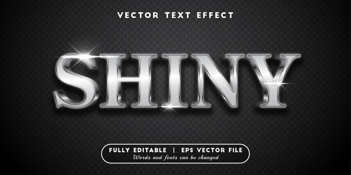 Text Effect 3D Shiny Silver, Editable Text Style