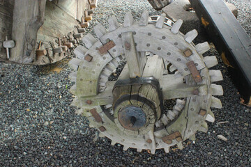 The old historic,wooden,mill gear