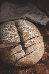 Slices of home baked rye bread