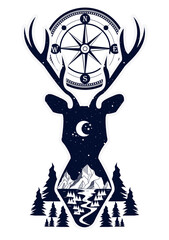 reindeer and windrose