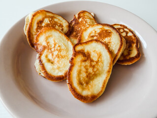 pancakes in a beautiful plate for breakfast