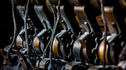 close up of an metal