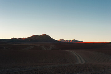 View Across Dali Mountains Altiplano Peru desert Salar de Uyuni