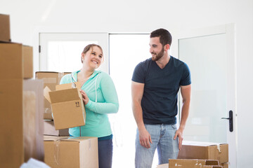 Young Couple on Moving Day.