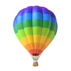 Rainbow colored hot air balloon 3D