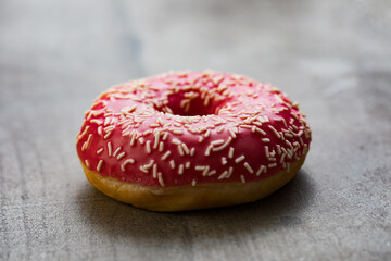 pink donut doughnut on the background