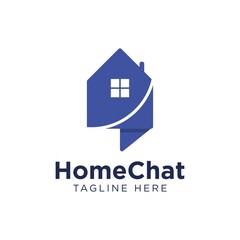 Fototapeta premium House Home Chat Logo Vector Logos Icon Design