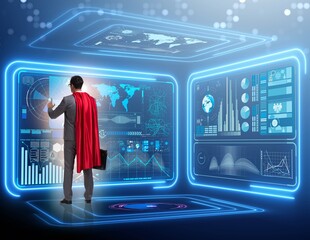 Superhero in data management concept