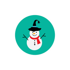 snowman santa christmas new year vector logo