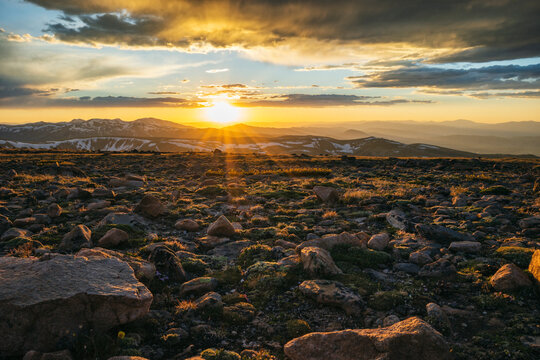 Sunset on top of Mount Flora, Colorado