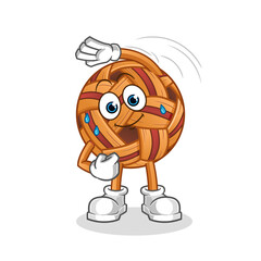 takraw ball stretching character. cartoon mascot vector