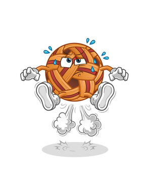  takraw ball fart jumping illustration. character vector
