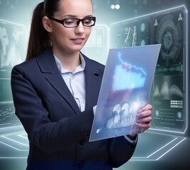 Businesswoman in online trading concept