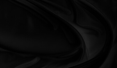 Black satin dark fabric texture luxurious shiny that is abstract silk cloth background.