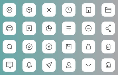 set of icons for UX UI web design