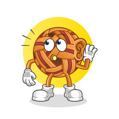 takraw ball eavesdropping vector. cartoon character