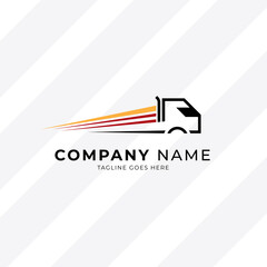 Truck concept business delivery logo template vector illustration. Speed delivery cargo abstract sign.