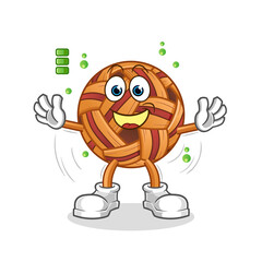 takraw ball full battery character. cartoon mascot vector