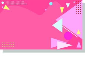 Fototapeta premium Pink abstract background texture with colorful triangles ornament. Trendy business template with writing space. Contemporary round ornament. Creative and futiristic design