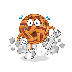 takraw ball running illustration. character vector