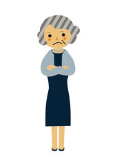 人物の素材。
パーティーのイメージイラスト。
フォーマルドレスのシニアの女性。