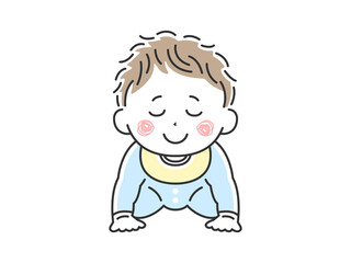 ハイハイをしているご機嫌な赤ちゃんのイラスト