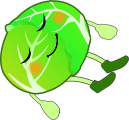 寝る可愛いキャベツのキャラクター