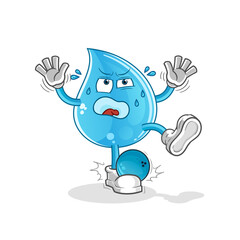 water drop hiten by bowling cartoon. cartoon mascot vector