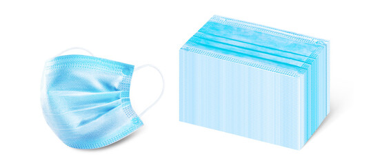 Many medical disposable masks for protection. Surgical mask.