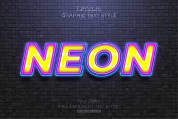 Obraz premium Colorful Neon Editable Text Effect Font Style