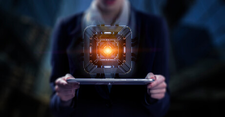 Technology and innovation concept . Mixed media