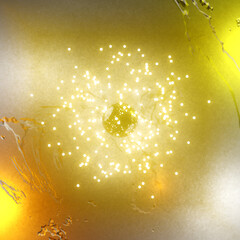 Vaccine Eliminates Virus and scatters, vaporizes inside a cell in human body abstract image