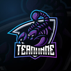 Scorpion mascot esport logo design