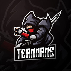 Ninja assassin mascot esport logo design