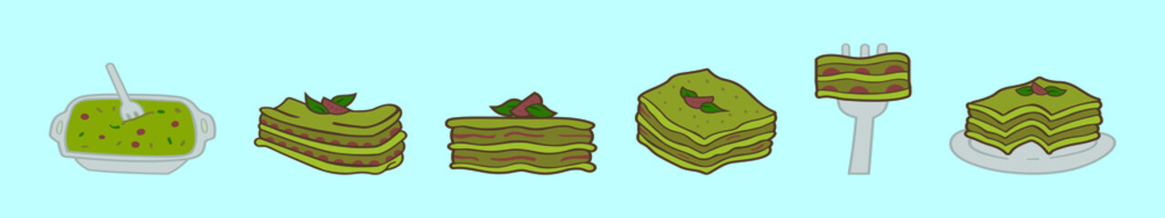 set of delicious foods cartoon icon design template with various models. vector illustration isolated on blue background