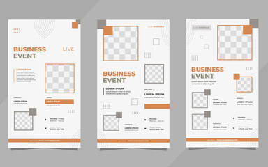 Set of minimalist background with geometric shape. Suitable for social media stories post template, Business event, Webinar, Seminar, online education, flyer, etc