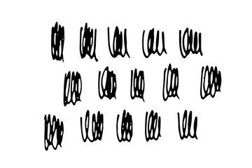 Obraz premium Collection of hand drawn abstract shapes. Scribbles handwritten with pen or pencil. Simple vector illustration