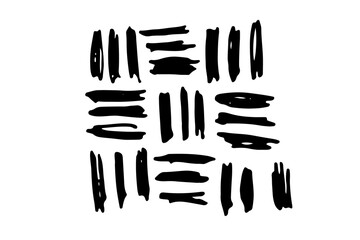 Fototapeta premium Collection of hand drawn abstract shapes. Scribbles handwritten with pen or pencil. Simple vector illustration