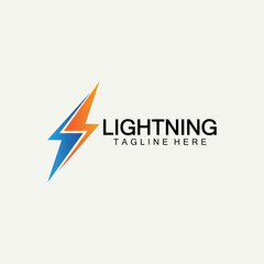 lightning thunder bolt electricity logo design template