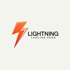 lightning thunder bolt electricity logo design template