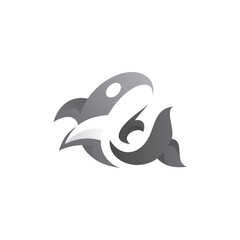 Abstract Whale Logo Icon