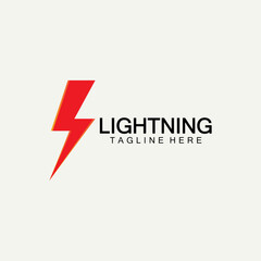 lightning thunder bolt electricity logo design template